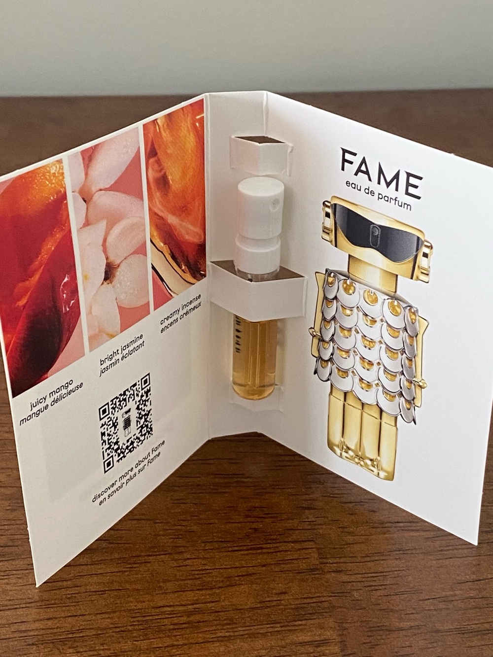 Paco Rabanne White & Gold Sample Card - Picture 2 of 3